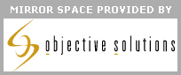 Image of the Objective Solutions logo. Above the logo is the text 'Mirror space provided by:'.