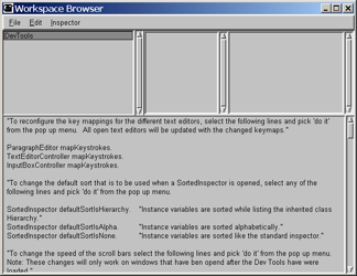 Image of a Workspace browser window open on the DevTools workspace.